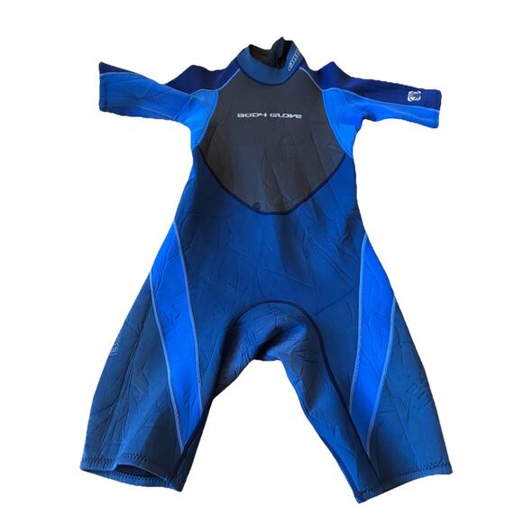 Body Glove Wetsuit Mens Large Shorty Spring Crush 2/1 Black Blue 80s Surf Beach - Picture 2 of 15